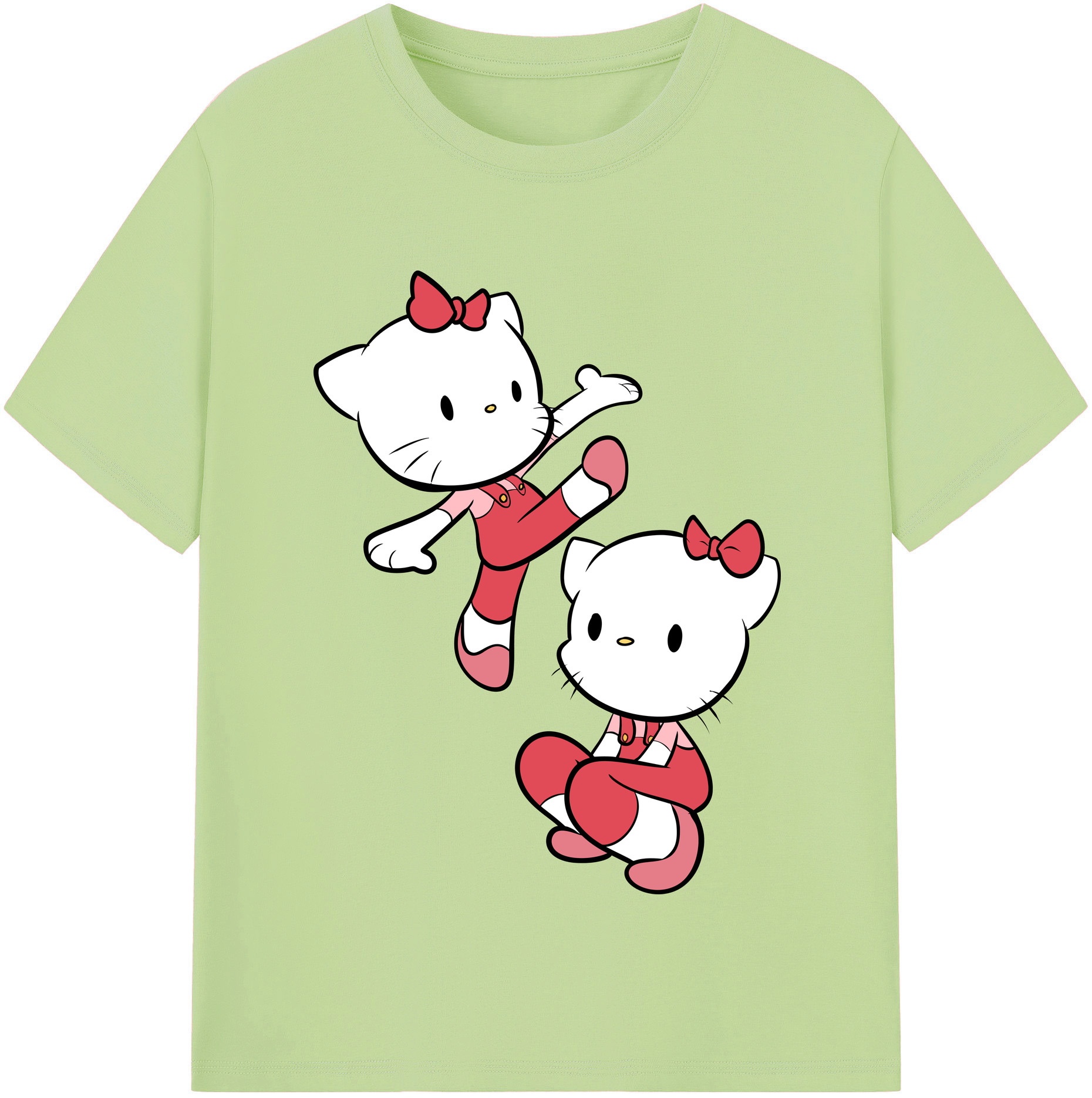 （画像用） Hello Kitty ハローキティ 綿100％半袖Tシャツ（フロントプリント）